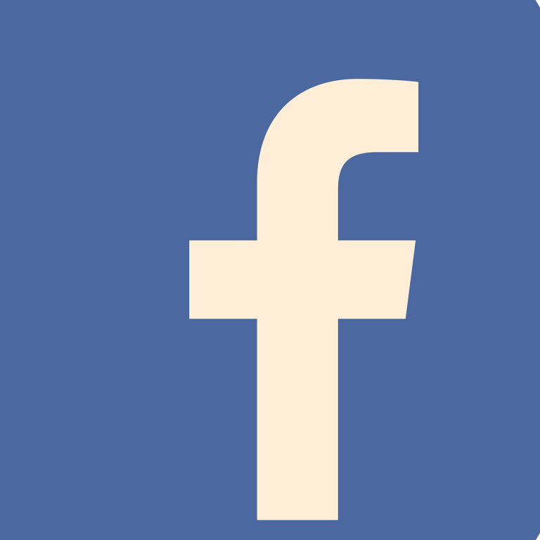 Logo von Facebook in Blau mit weißem "f" in der Mitte.